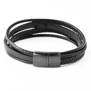 gepersonaliseerde leren armband heren