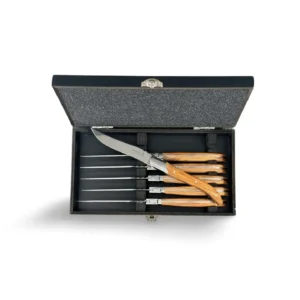 Laguiole L'Art du Steakmessen – Set van 6 met Olijfhout