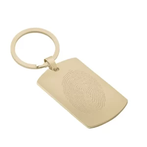vingerafdruk op sleutelhanger dogtag