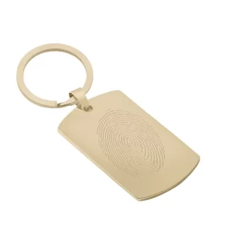 vingerafdruk op sleutelhanger dogtag