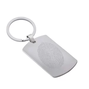 vingerafdruk op sleutelhanger dogtag RVS