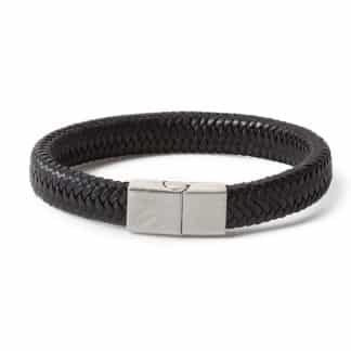 leren armband met vingerafruk - zwart leren armband - gegraveerde armband - heren armband leer gegraveerd - armband gegraveerd