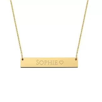 bar ketting RVS met gravering