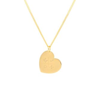 4 intialen ketting hart