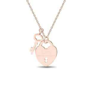 hartjes slot hanger rose goud