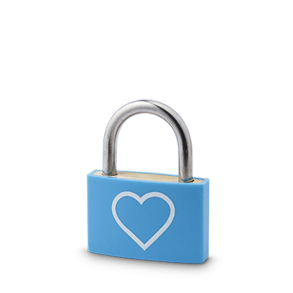 liefdesslot plastic blauw