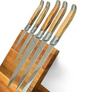 Laguiole Messenset Olijfhout met Magneetblok