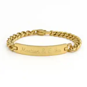 gegraveerde schakelarmband heren