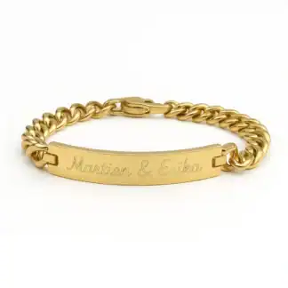 gegraveerde schakelarmband heren