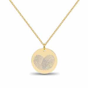 Ketting met Vingerafdruk - fingerprint-coin-ketting - vingerafdruk ketting hart