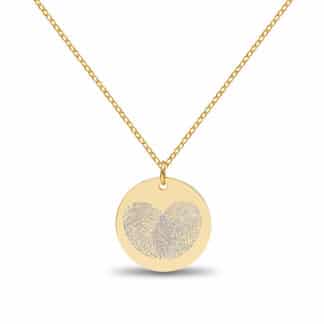 Ketting met Vingerafdruk - fingerprint-coin-ketting - vingerafdruk ketting hart